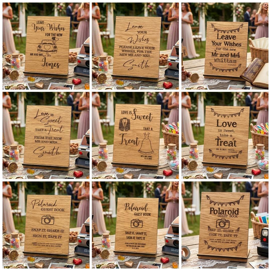 Personalised Wooden Wedding Table Signs, Guest Book Signs, Leave Your ...