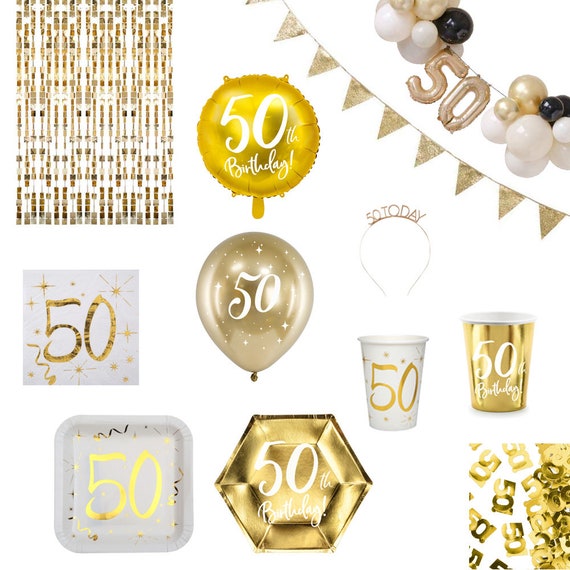 Ghirlanda Striscione 50° Compleanno - Banner Happy 50, Lunghezza 3 Metri, Lettere Alte 11 Cm, Decorazione Per Feste