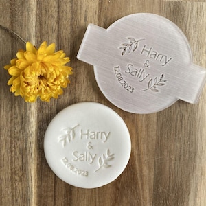 Personalised Wedding Name And Date Cupcake Fondant Embosser, Custom Cookie Biscuit Stamp, Icing Stencil, Cake Decorating, Cupcake Decoration