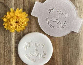 Personalised Wedding Name And Date Cupcake Fondant Embosser, Custom Cookie Biscuit Stamp, Icing Stencil, Cake Decorating, Cupcake Decoration
