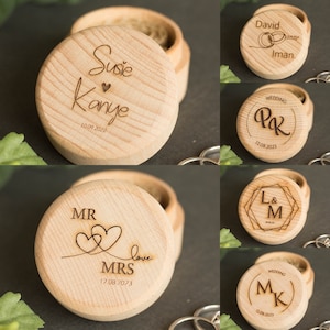 Engraved Wedding Ring Box, Personalised Wooden Ring Box, Engagement Gift, Wedding Keepsake Gift, Ring Box, Anniversary Gift