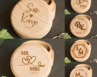 Engraved Wedding Ring Box, Personalised Wooden Ring Box, Engagement Gift, Wedding Keepsake Gift, Ring Box, Anniversary Gift