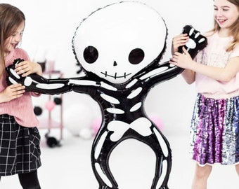 39'' Large Skeleton Foil Balloon, Halloween Party Balloon, Fun Birthday Decorations, Birthday Party Gift, Helium Or Air Balloon