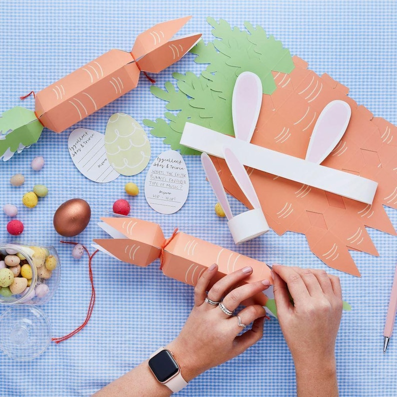 6 Fill Your Own DIY Easter Cracker Set Bunny Rabbit Carrot Etsy