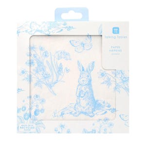 20 tovaglioli blu Pierre Bunny Rabbit, tovaglioli per feste Peter Rabbit, articoli per feste di compleanno per bambini, tovaglioli per feste di Pasqua