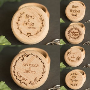 Personalised Wooden Ring Box, Engraved Wedding Ring Box, Engagement Gift, Wedding Keepsake Gift, Ring Box, Anniversary Gift