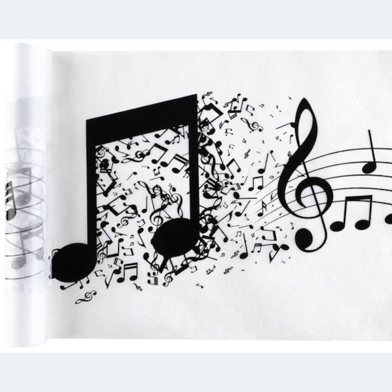 Peryiter 2-Pack Musical Notes Table Runner Set - 72 X 13 Inch Linen, Perfect For Music Themed Parties & Weddings