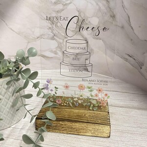 Personalised Wedding Cheese Menu, Cheese Board Flavours Sign, A5 Clear ...
