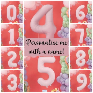 Large Light Pink Number Balloons | Foil Age Balloons for Birthday Party Decor & Photo Backdrops | Helium Balloons 0–9