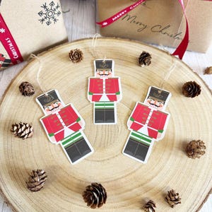 8 Etiquetas de presente de Natal quebra-nozes, Etiqueta de embrulho de presente festivo, Etiquetas de presente de feriado, Etiquetas de presente quebra-nozes, Etiquetas de presente tradicionais
