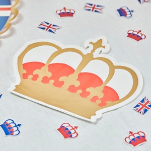 Kings Coronation Partyware and Decorations, Street Party Union Jack Bunting Plates Napkins Cups Table Confetti, British Partyware Paper Napkins x16