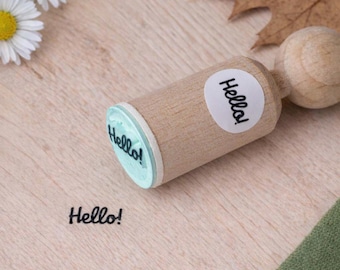 Mini “Hello!” Rubber Stamp – Cute Craft Stamp for Cards, Gift Tags, Journals & Handmade Projects