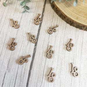 Elegant 18th Birthday Wooden Confetti, Table Decoration, Party Decor, Milestone Celebration, Rustic Birthday Party - Set of 12 Pieces