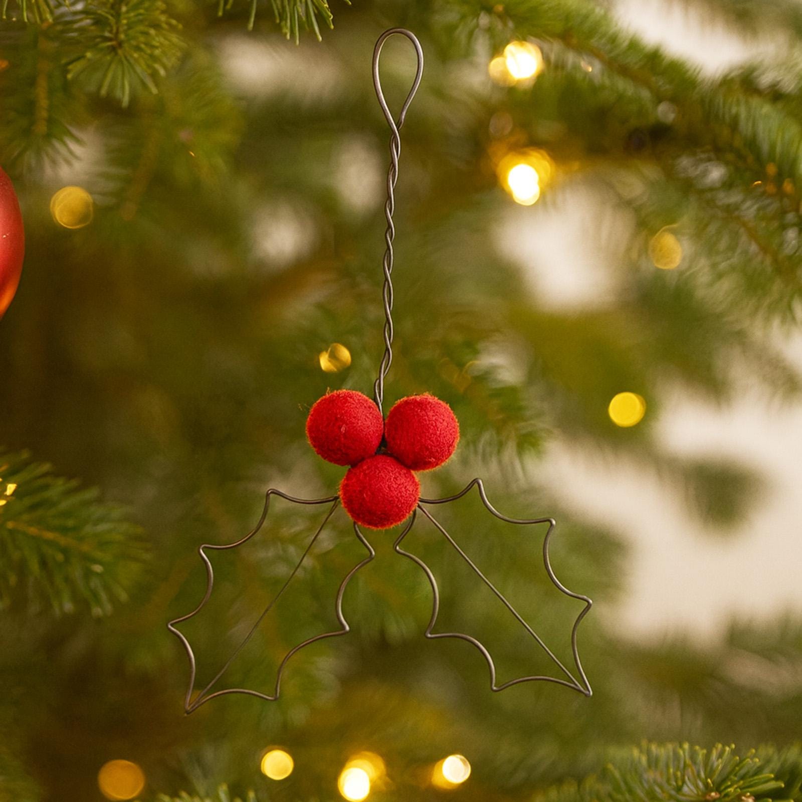 Lot De 12 Pics à Tiges De Houx Rouges – Branches Décoratives En