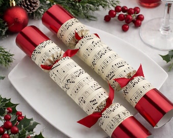 Concerto Musical Whistle Christmas Crackers, Festive Paper Party Tableware, 25cm Crackers for Christmas Dinner & Family Parties, Set of 8