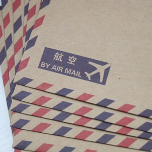 10 Vintage Style Airmail Envelopes, Travel Gifts, Wedding Favours, Craft Parties, Airmail Envelope Favours