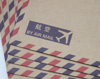 10 Vintage Style Airmail Envelopes, Travel Gifts, Wedding Favours, Craft Parties, Airmail Envelope Favours