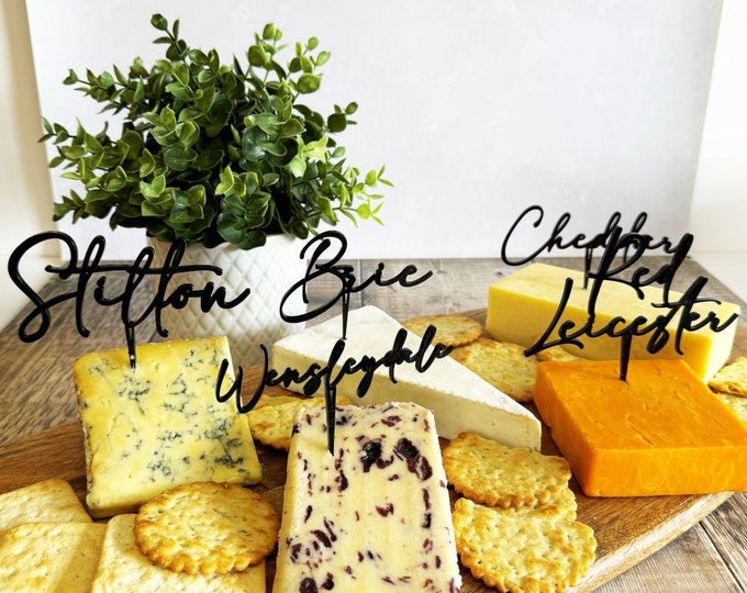Personalised Cheese Board Labels, Acrylic Cheese Markers, Charcuterie Board Signs, Cheese Picks, Grazing Table Decor