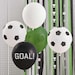 5 Black White And Green Football Party Balloons, Soccer Birthday Party Decorations, World Cup Party Balloons, Football Balloons 