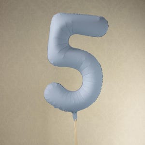 Large Misty Blue Foil Number 5 Balloon – Giant Birthday Party Decoration, Photo Booth Prop, Celebration Backdrop & Event Decor