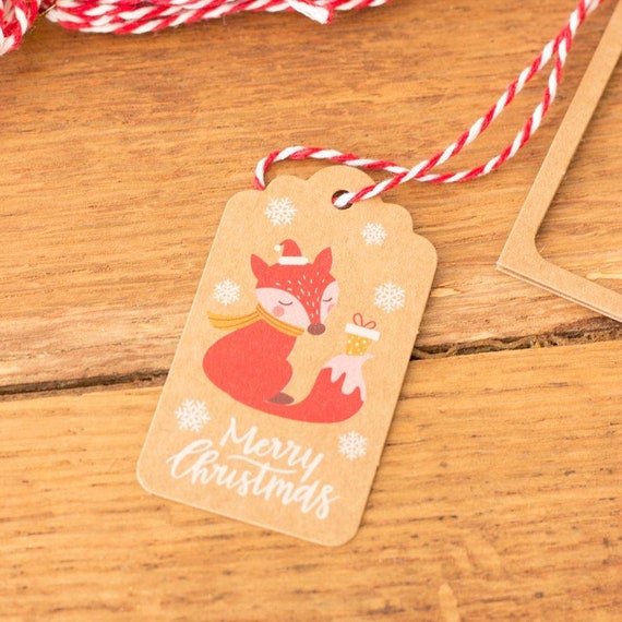 100 Believe in Magic Christmas Gift Tags, Rustic Gift Labels With String,  Festive Gift Tags, Gift Tag Sheets, Gift Wrapping Tags 