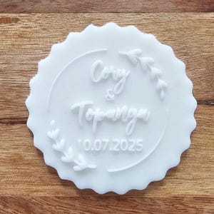 Personalised Wedding Name Date Fondant DEBOSSER, Cookie Biscuit Stamp, Cupcake Icing Stencil, Cake Decorating, Cupcake Decoration