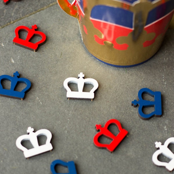 Kings Coronation Table Confetti, Street Party Table Decorations, Royal Crown Table Scatters, Union Jack Party Decoration, Royal Scatters x60