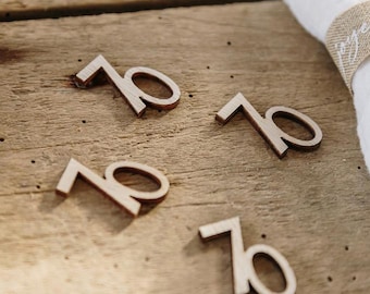 Age 70 Wooden Birthday Confetti, Rustic Table Scatter for 70th Birthday Parties, Celebration Tables and Party Decorations, Set of 12