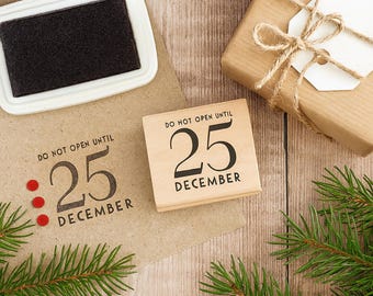 Carimbo de Natal, Não Abra Antes de 25 de Dezembro, Ideal para Scrapbooking e Embalagem de Presentes de Natal.