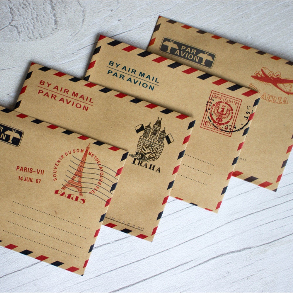 10 Pieces Lot Large Vintage Envelope Postcard Letter Stationery