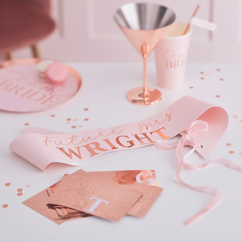 Bachelorette Party Plates Blush Pink Bridal Shower Paper Plates Bridal Shower Decoration 8 Rose Gold Pink Party Plates Team Bride Plates
