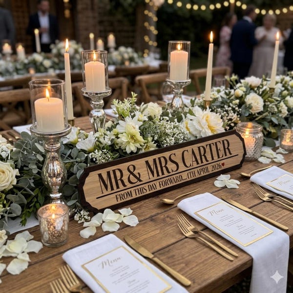Letrero de madera personalizado para bodas, placa con nombre personalizado, regalo de boda, letrero para recién casados, decoración romántica para el hogar.