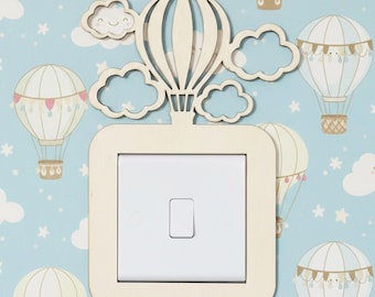 Hot Air Balloon Light Switch Surround – Charming Kids Room & Nursery Decor, Playful Wall Accessory for Boys’ and Girls’ Bedrooms