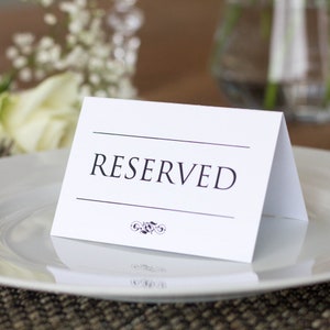 4 cartão de lugar de casamento reservado, sinal reservado, sinal de mesa reservado de casamento tradicional, cartão reservado, sinal de assento reservado, mesa de casamento