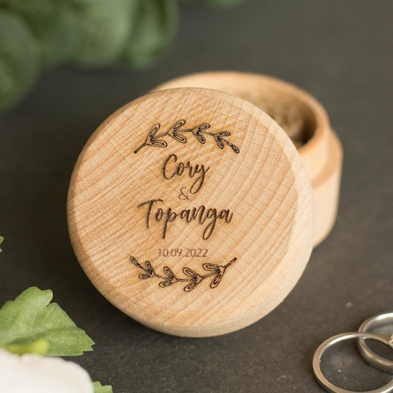 Personalised Wooden Ring Box Engraved Wedding Ring Box Engagement Gift Wedding Keepsake Gift Ring Box Anniversary Gift design 5