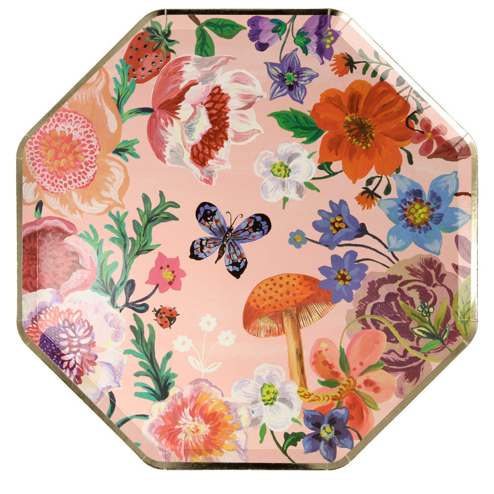 8 Floral Paper Cups Botanical Flowers Party Cups Floral - Etsy