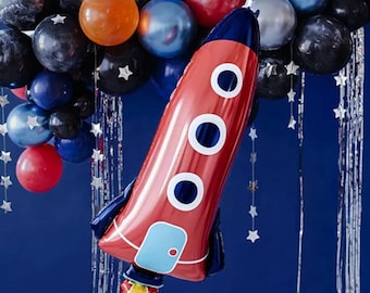 Large Rocket Space Party Balloon, Foil Birthday Party Balloon, Space Party Decorations, Childrens Space Party, Boys Birthday