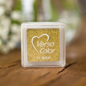 Versacolor Gold Small Pigment Ink Pad, Stamp Pad, Stamp Ink, Ink For Stamp, Inkpad For Rubber Stamp, Colour Ink Pad, Scrapbooking