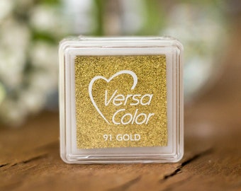 Versacolor Gold Small Pigment Ink Pad, Stamp Pad, Stamp Ink, Ink For Stamp, Inkpad For Rubber Stamp, Colour Ink Pad, Scrapbooking