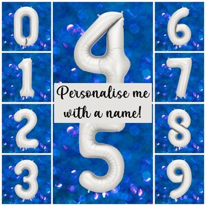 Large Silver Number Balloons | Foil Age Balloons for Birthday Party Decorations & Photo Backdrops | Helium Party Balloons 0-9