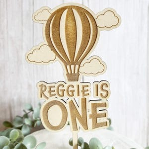Personalised Hot Air Balloon Cake Topper – Custom Kids Birthday Party Decor, Baby Shower Cake Topper, Boy or Girl Balloon Theme