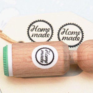 Mini tampon en caoutchouc « fait maison » : parfait pour les étiquettes faites main, les sacs de friandises, les cartes et les emballages d'artisanat