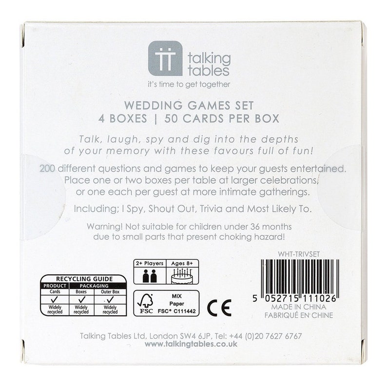 Wedding Table Games Party Ice Breaker Games Wedding Games Etsy UK