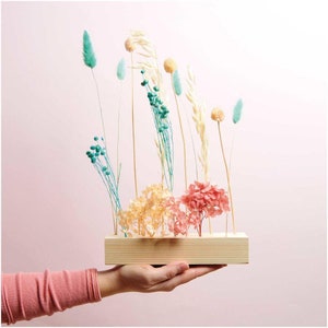 Wooden Dried Flower Stand, Dried Flower Display, Modern Stylish Decor, Centrepiece Flower Arrangement, Unique Table Decoration