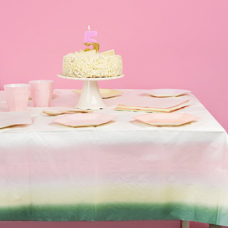 Pastel Party Table Cover Birthday Party Paper Tablecloth Etsy