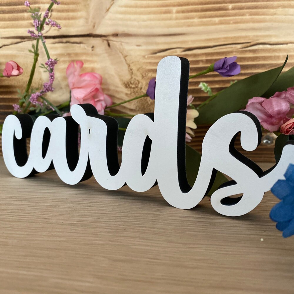 Wooden Cards Wedding Table Sign, White Wedding Post Box Decorations ...