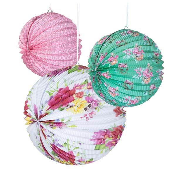 3 Floral Paper Hanging Lantern Decorations Alice in Etsy UK