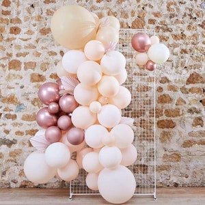 Rose Gold And Blush Balloon Backdrop Kit, Birthday Party Balloons, Wedding Decorations, Neutral Baby Shower, Hen Party Decorations