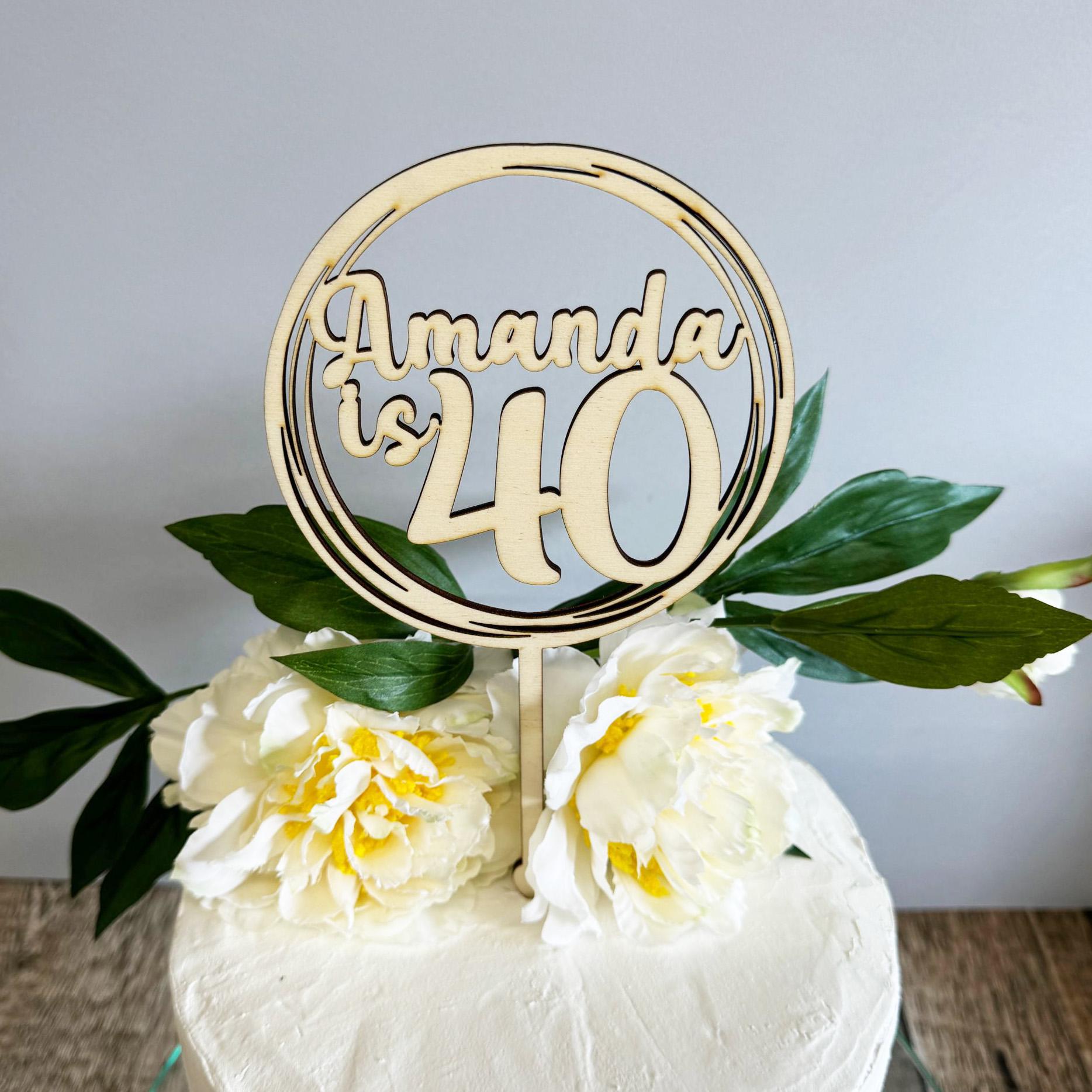 Birthday Topper Rings Personalised Wooden Ring Cake Topper, Name Age Cake Topper, Birthday ...