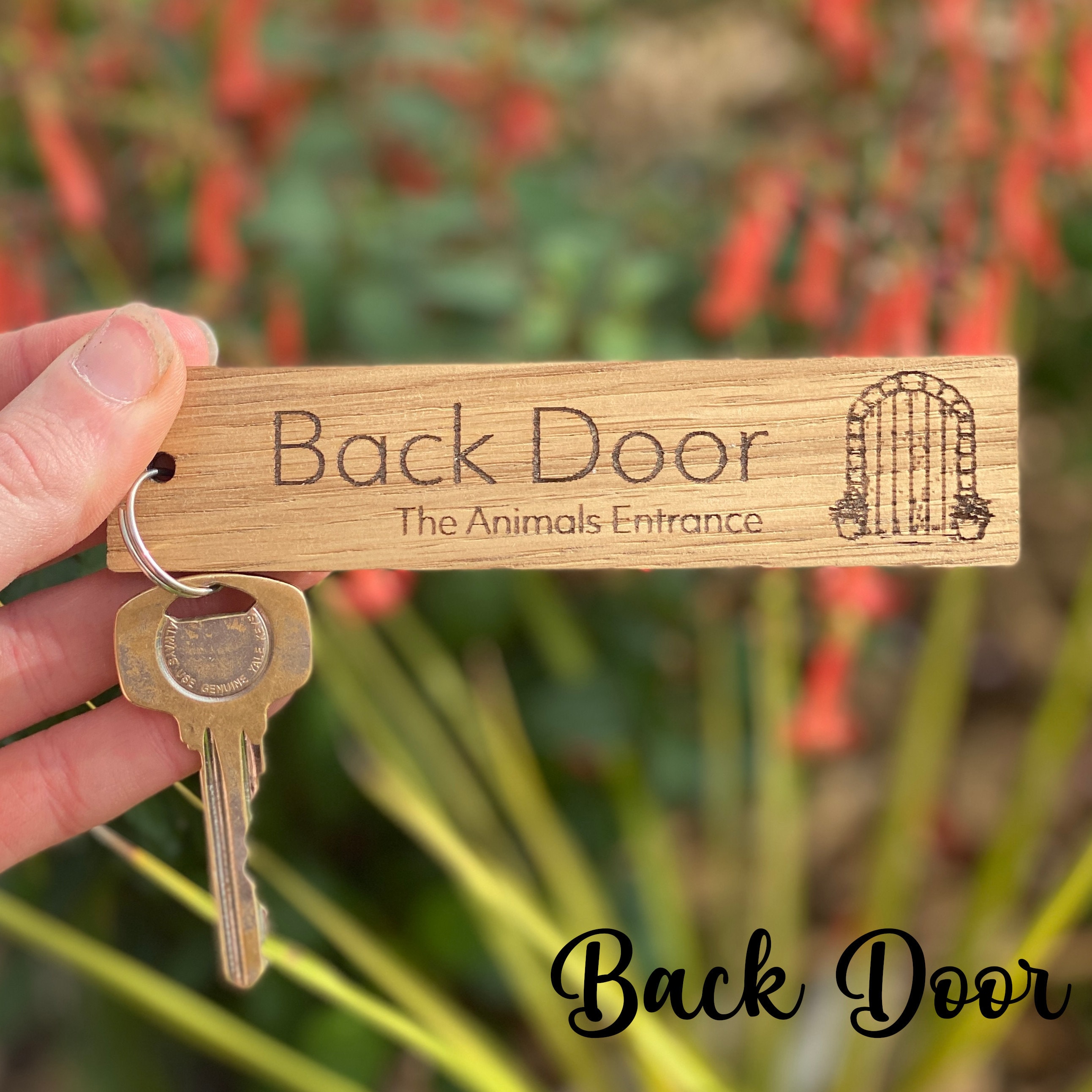 Personalised Wooden Keyring Gift Engraved Oak Key Ring Etsy UK